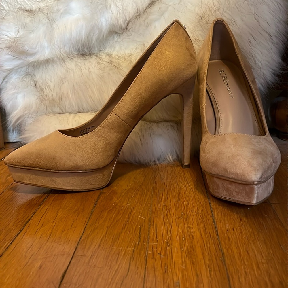 BCBGeneration Nude Suede Pumps